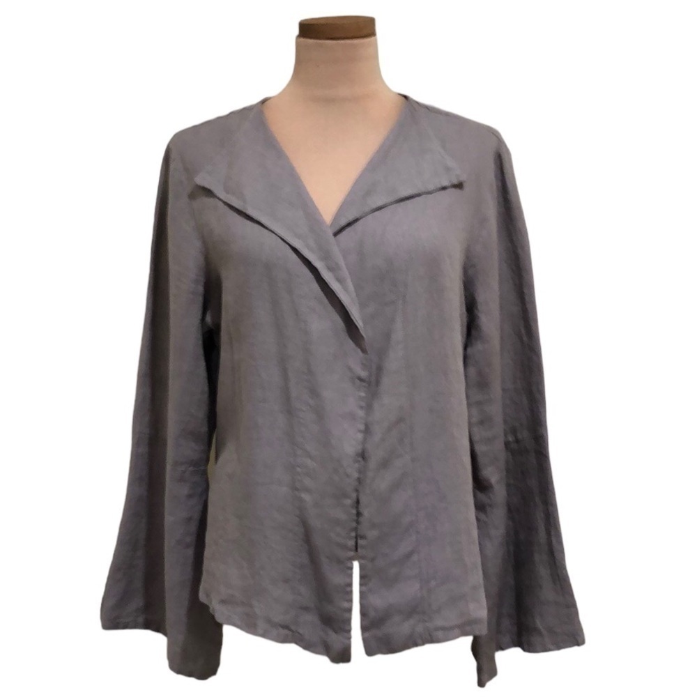 Bryn Walker Blazer Jacket Size Large Grey Linen